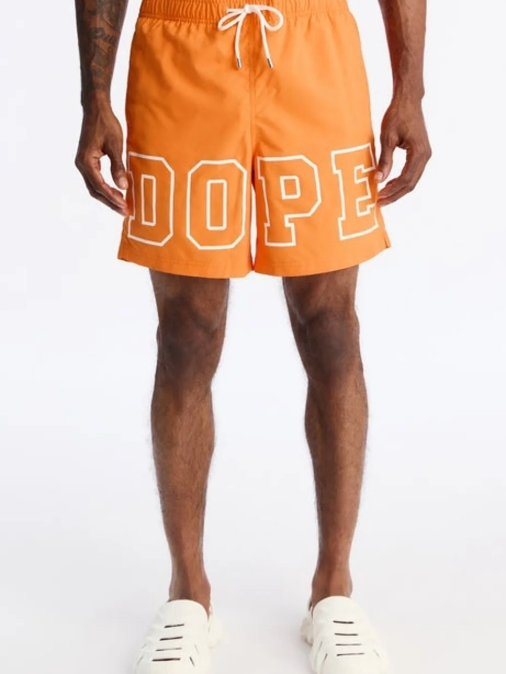 'DOPE' Orange Men's Swim Trunks - L - Hypebeast Streetwear Athletic